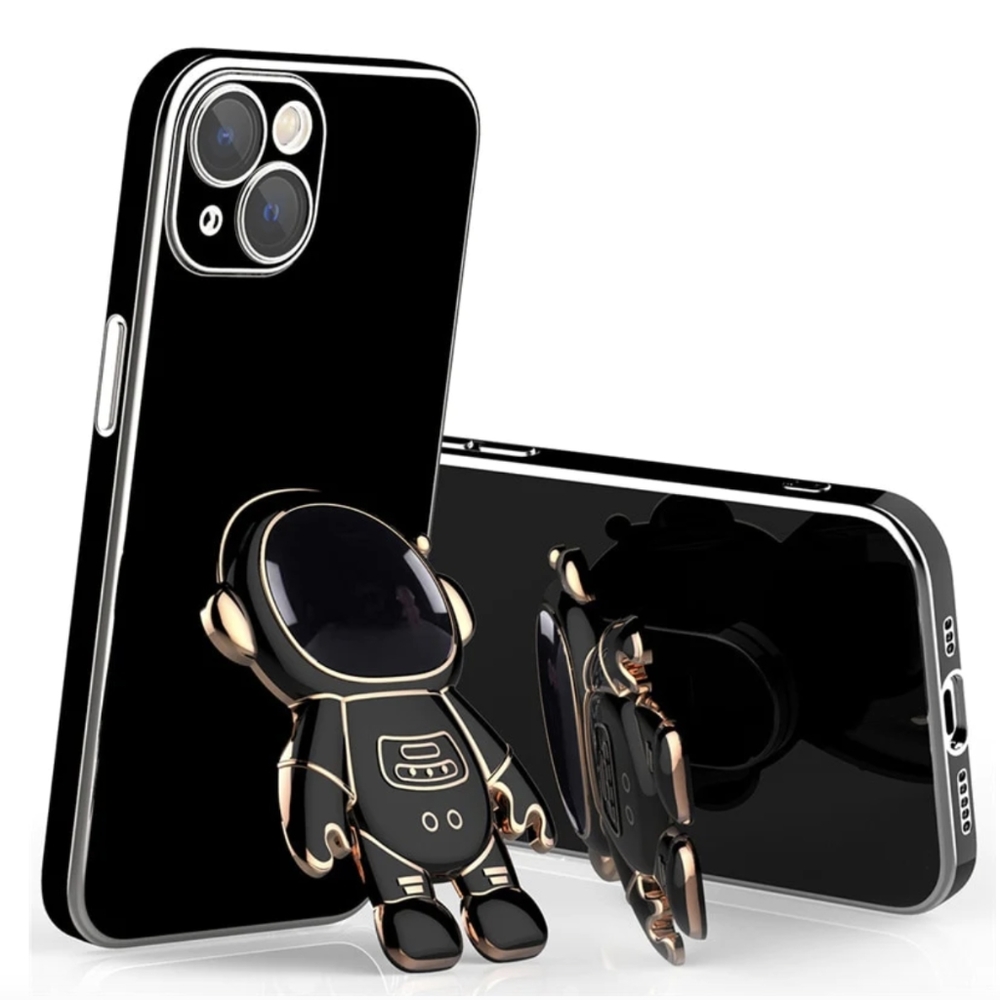 Electroplated astronaut kick stand iphone case for iphone 12